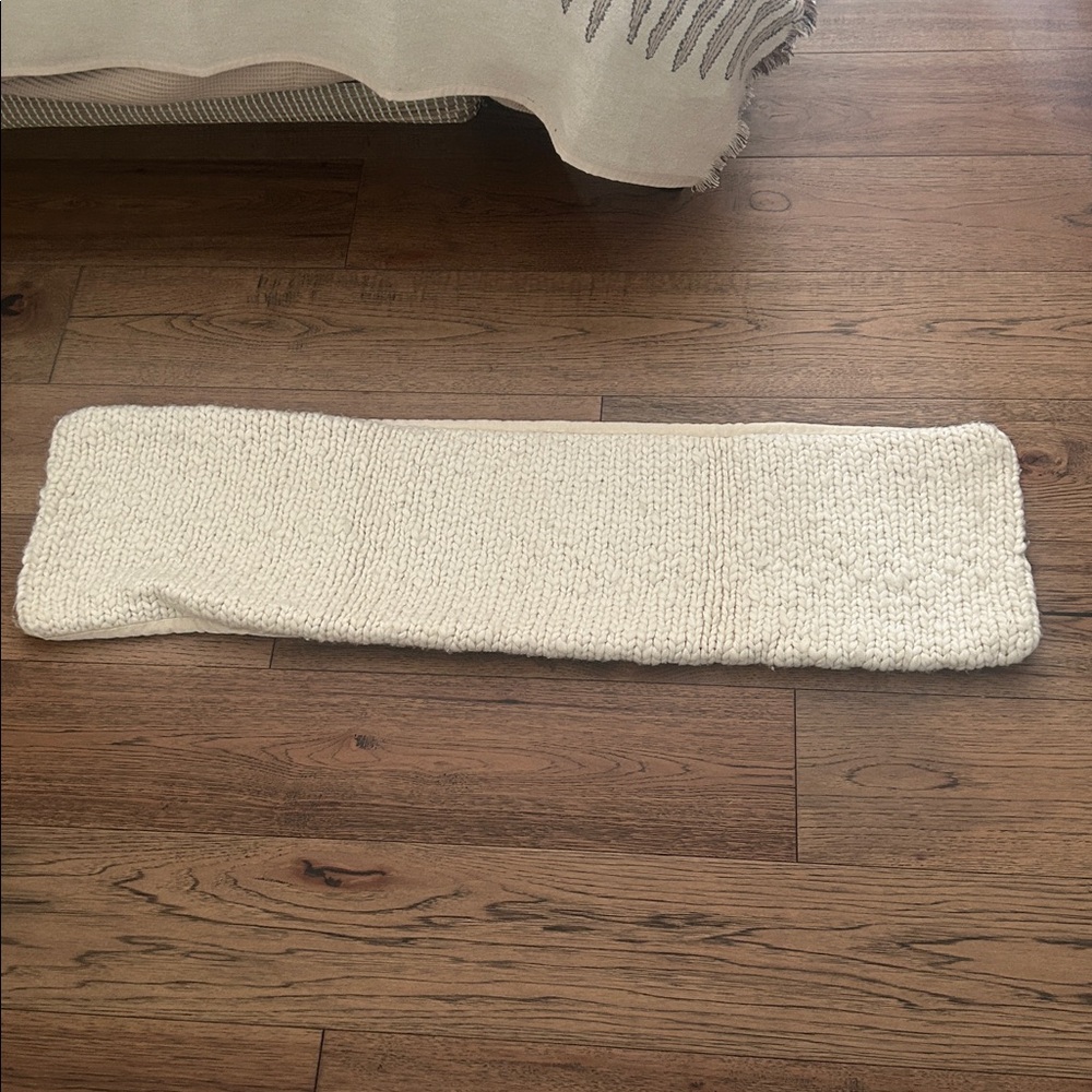 West Elm Cream cableknit lumbar pillow